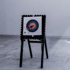 black wooden chair on white floor tiles